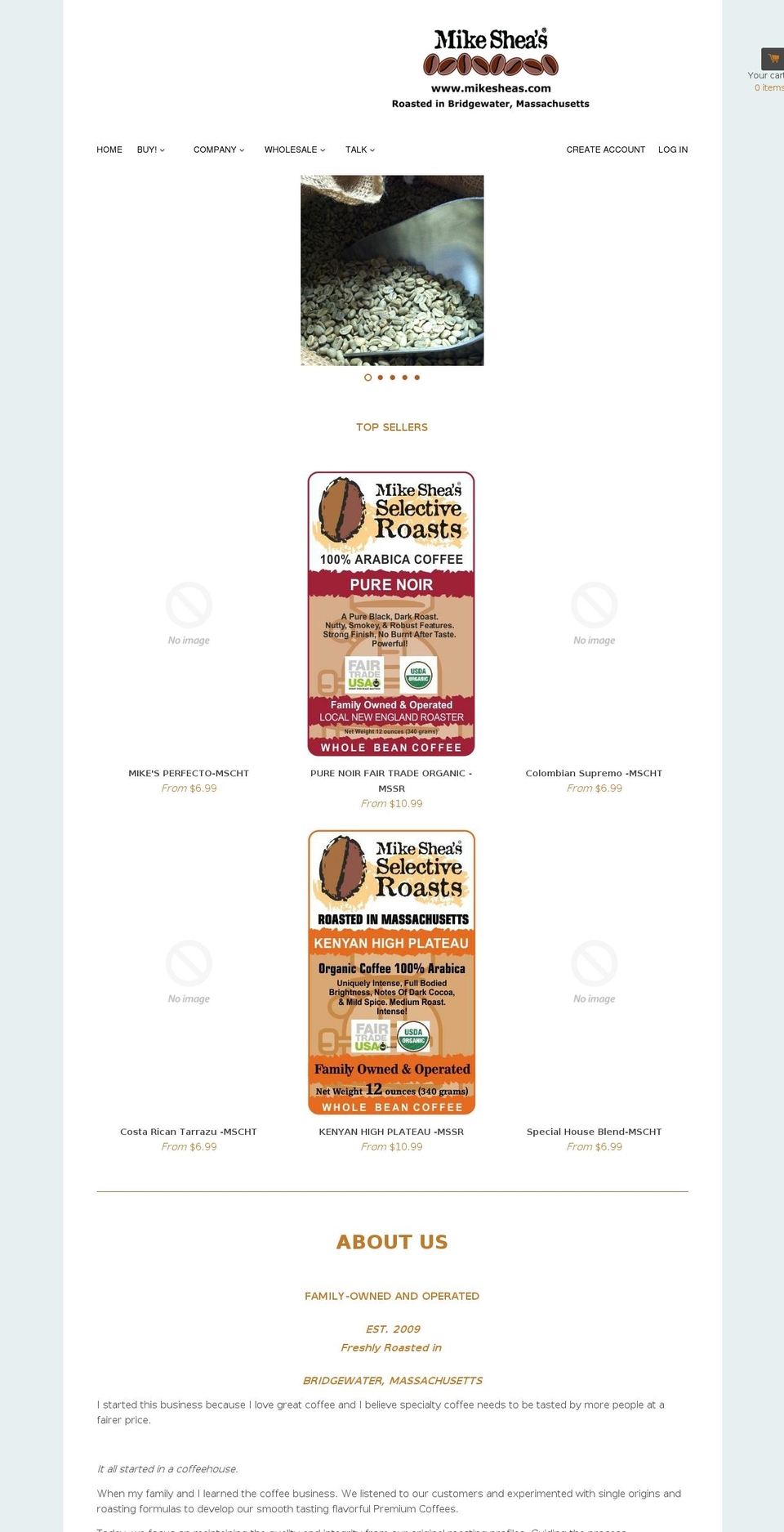 sendmecoffeenow.com shopify website screenshot