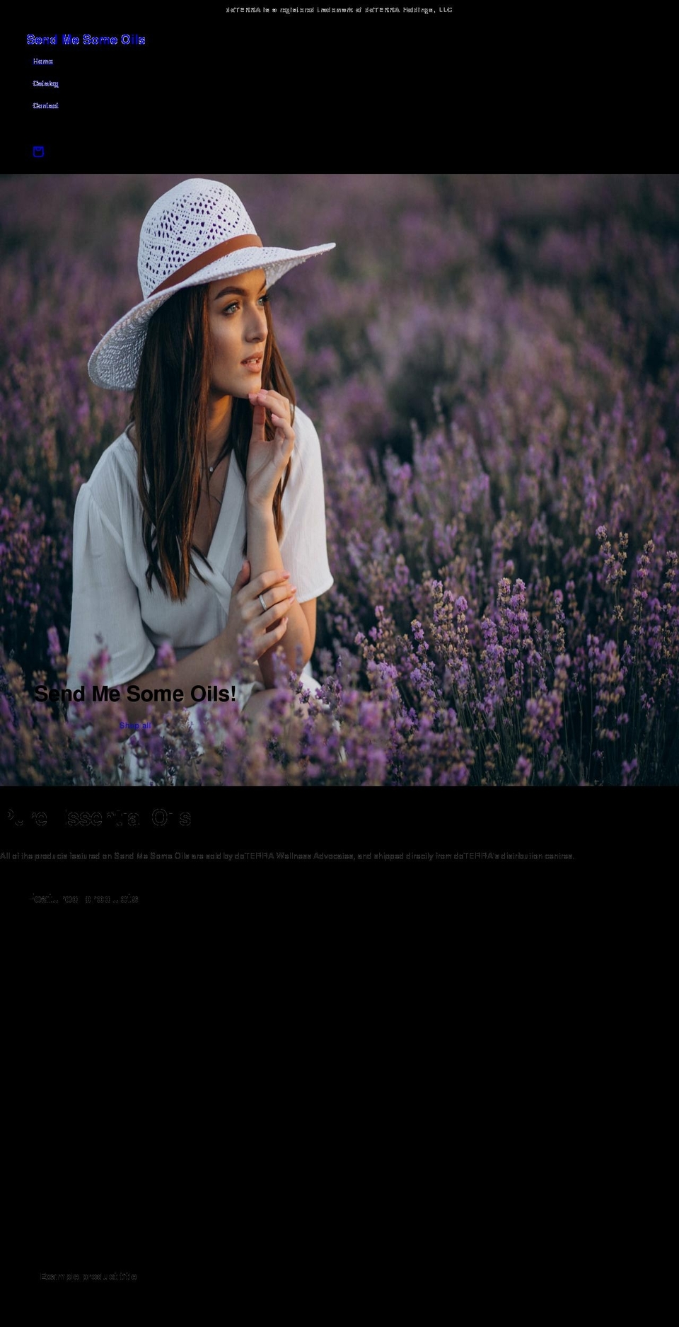 sendmesomeoils.com shopify website screenshot