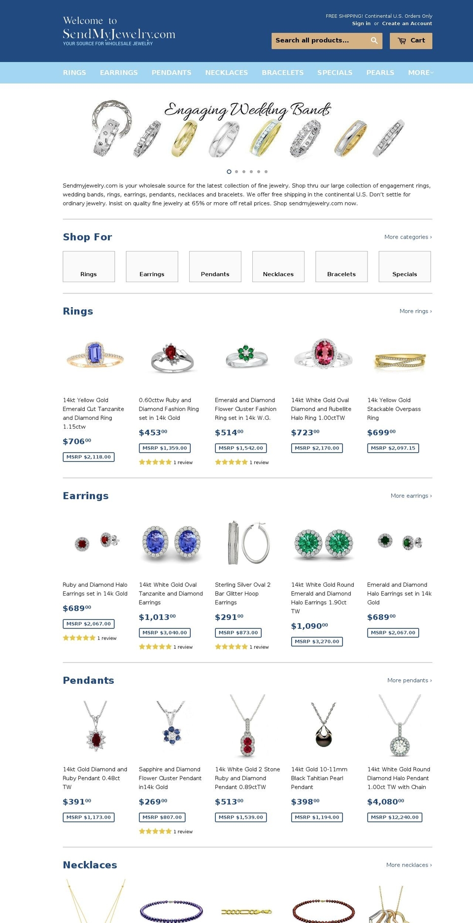 sendmyjewelry.com — Shopify storefront screenshot