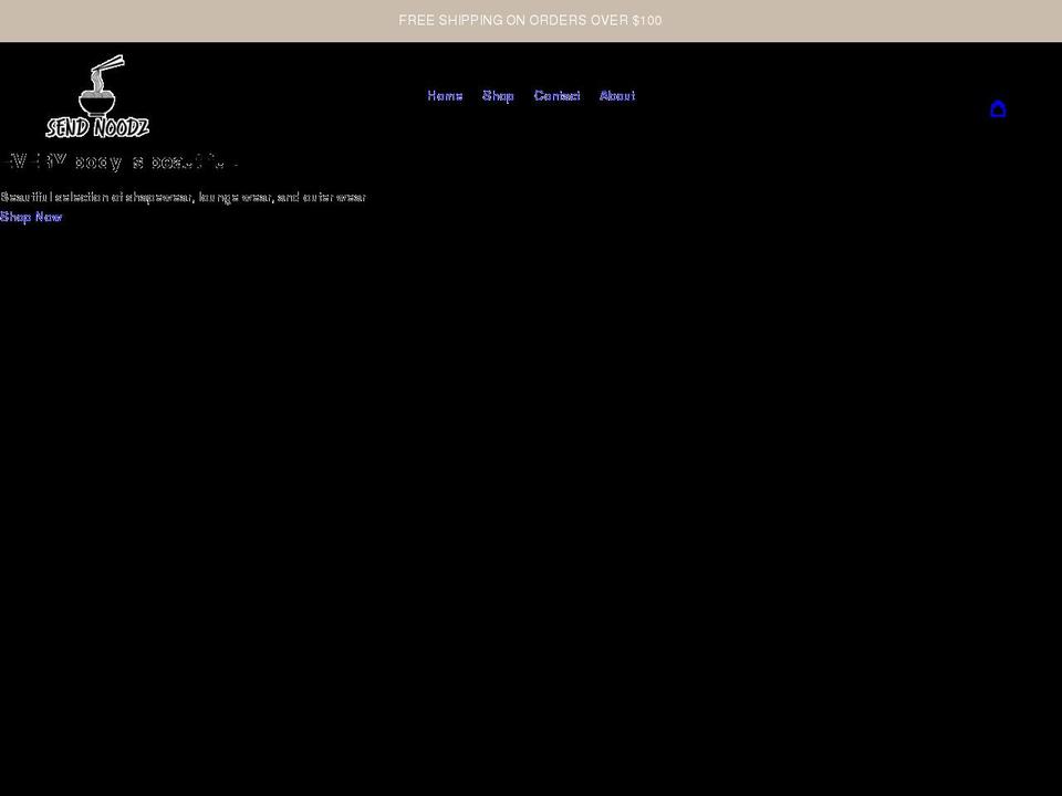 sendnoodzshop.com shopify website screenshot
