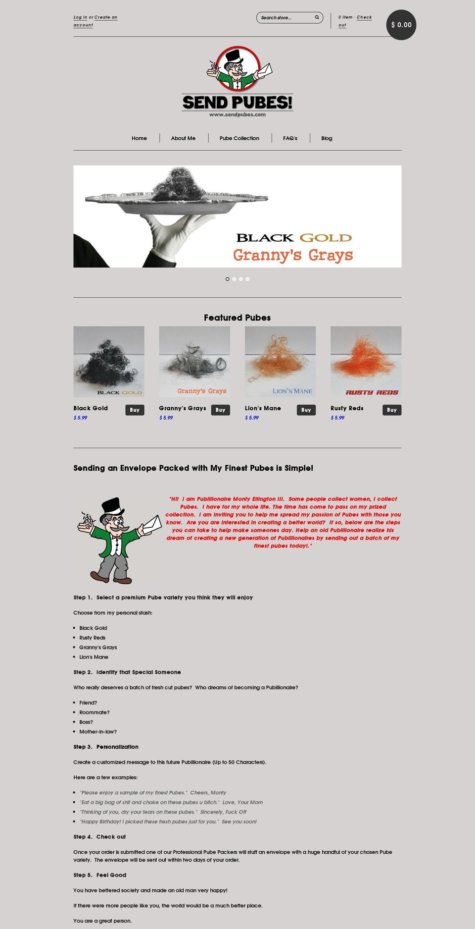 sendpubes.com shopify website screenshot