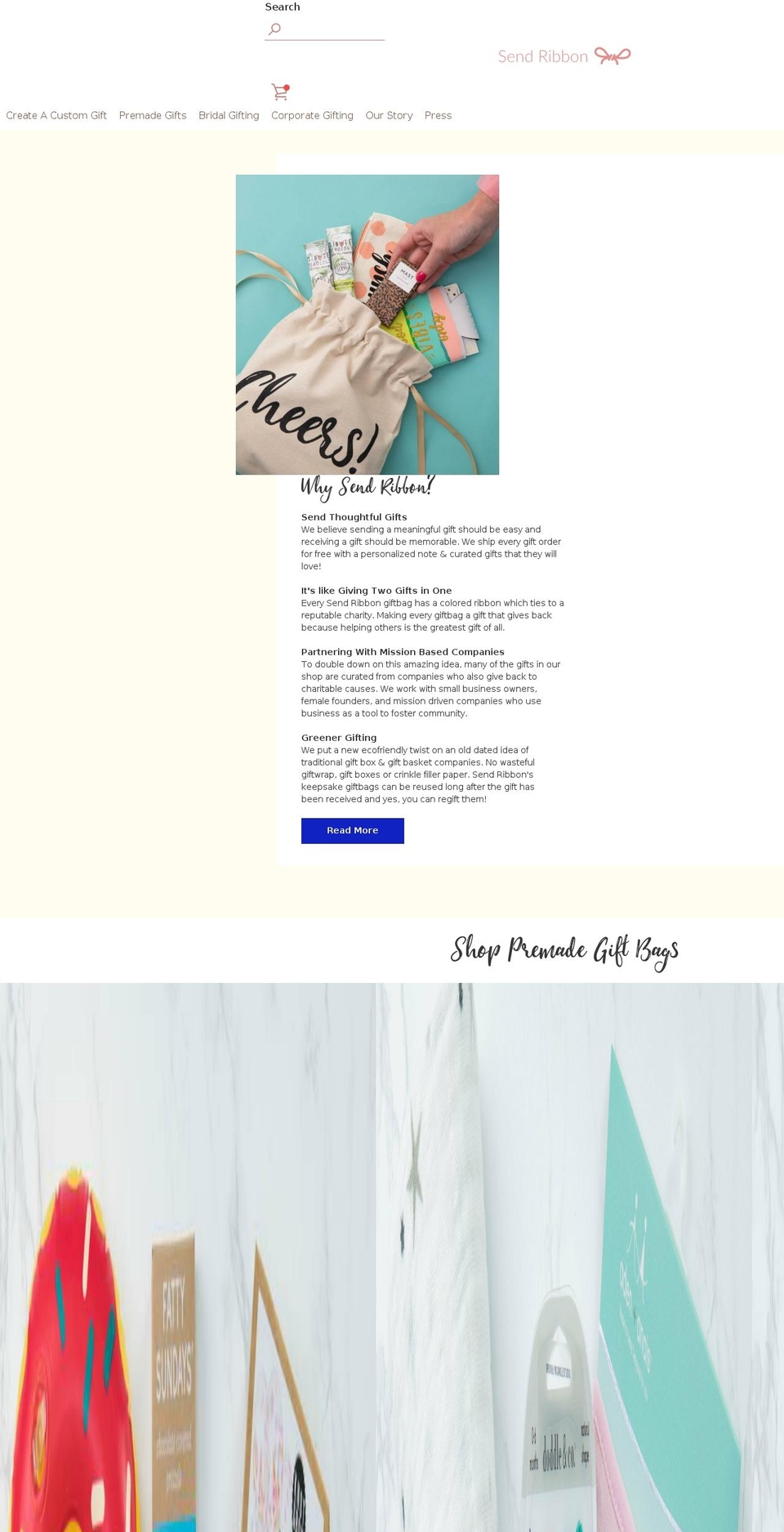 Jul Shopify theme site example sendribbon.com