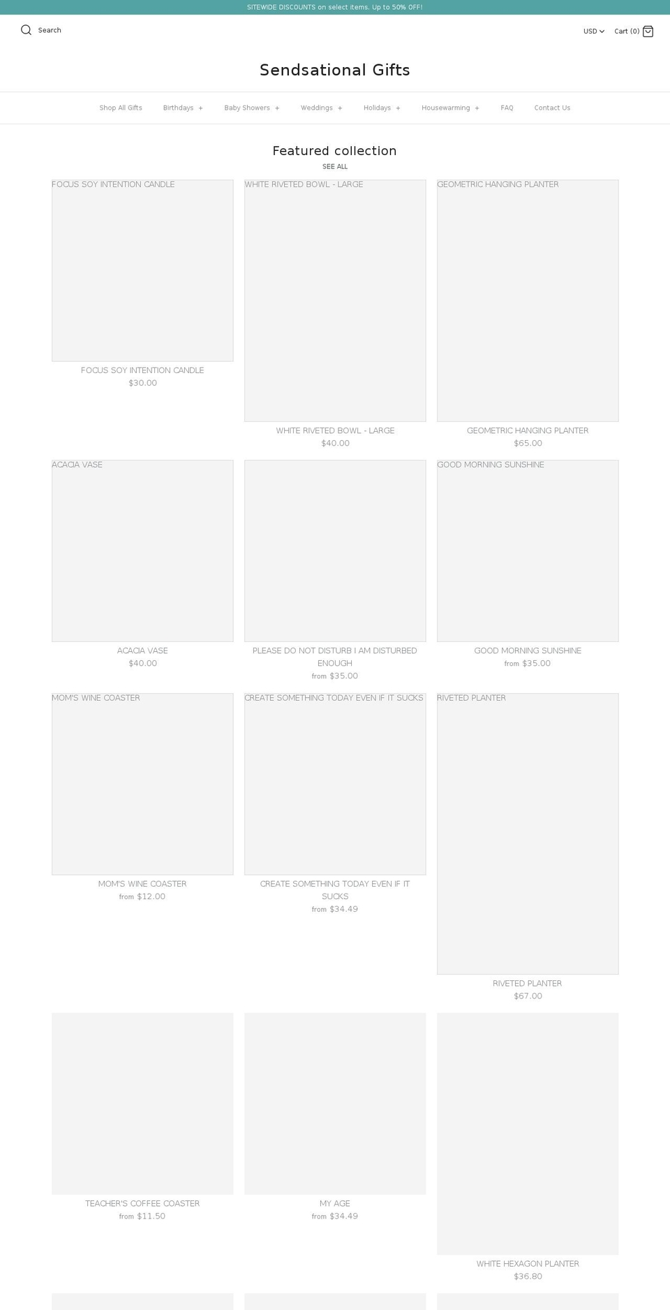 sendsationalgifts.com shopify website screenshot