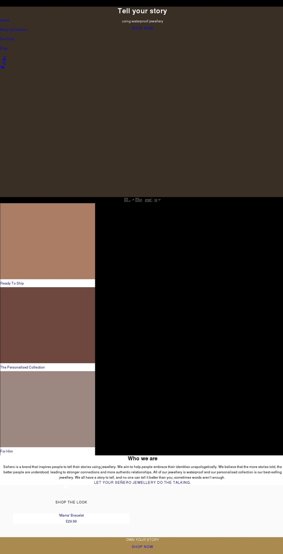 senero.co.uk shopify website screenshot