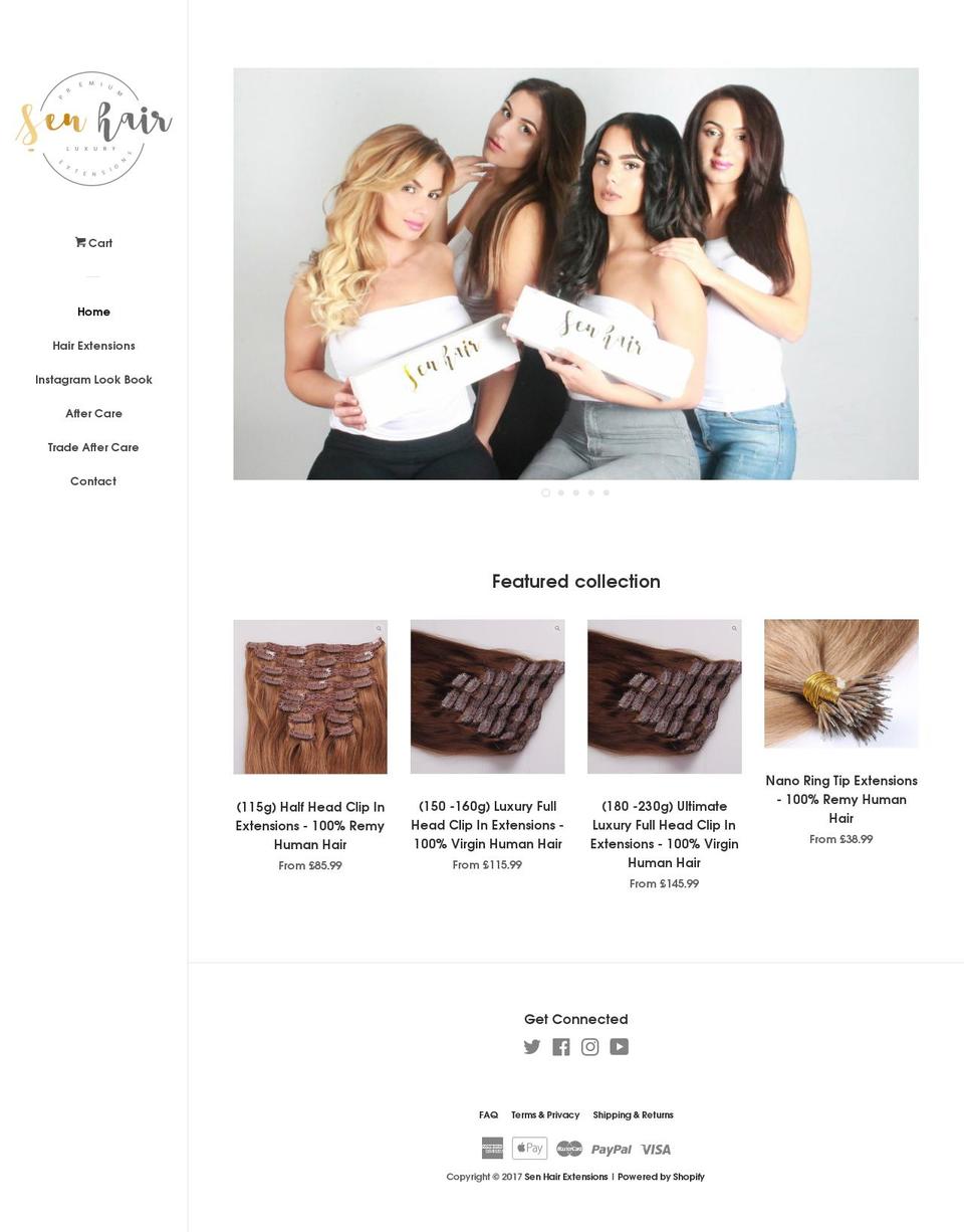senhair.com shopify website screenshot