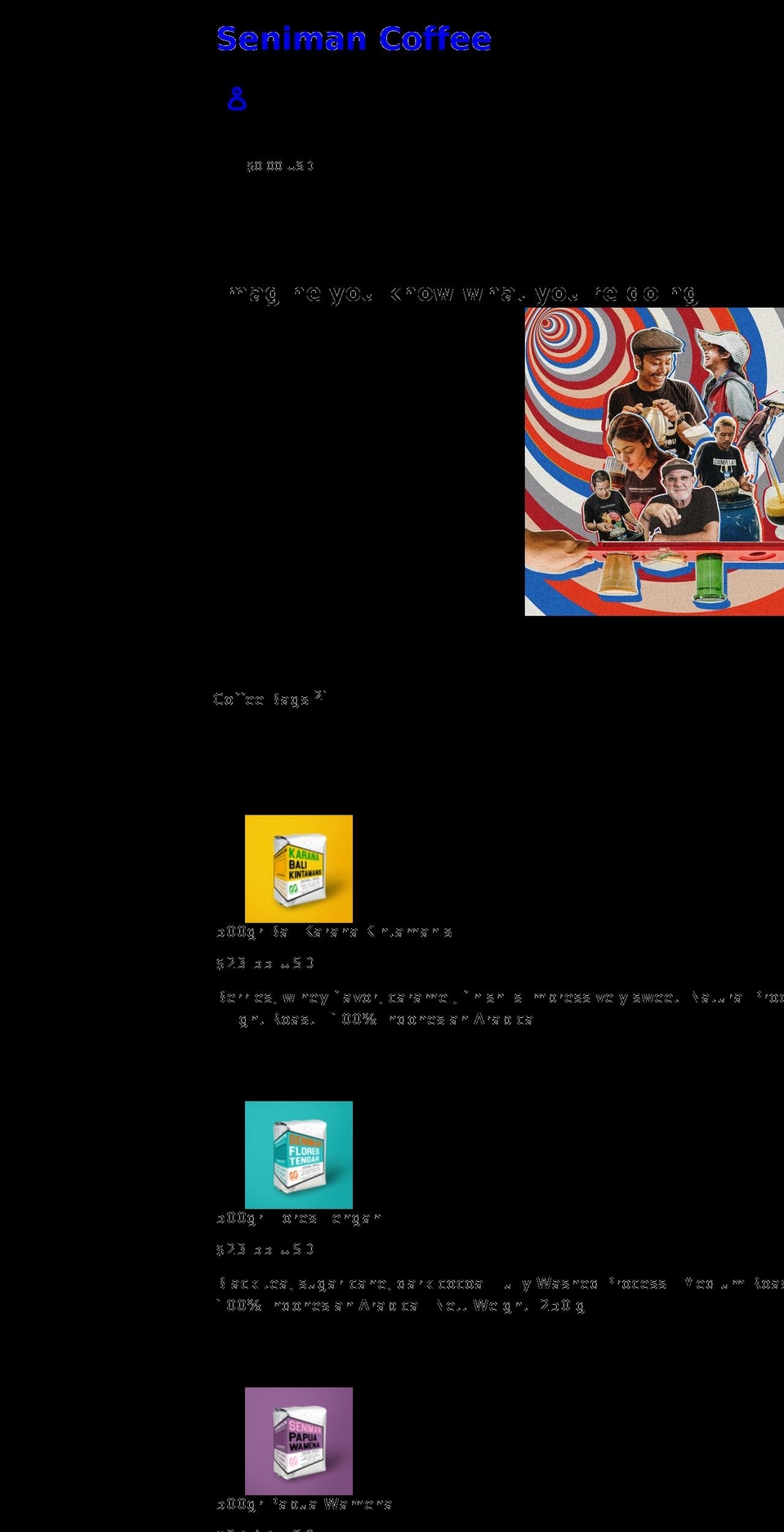 senimanshop.com shopify website screenshot