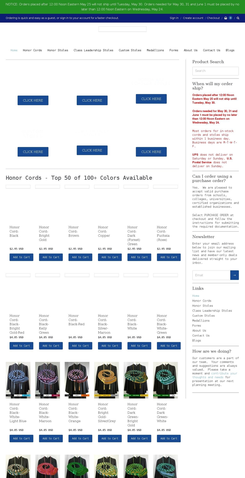 seniorclassproducts.com shopify website screenshot