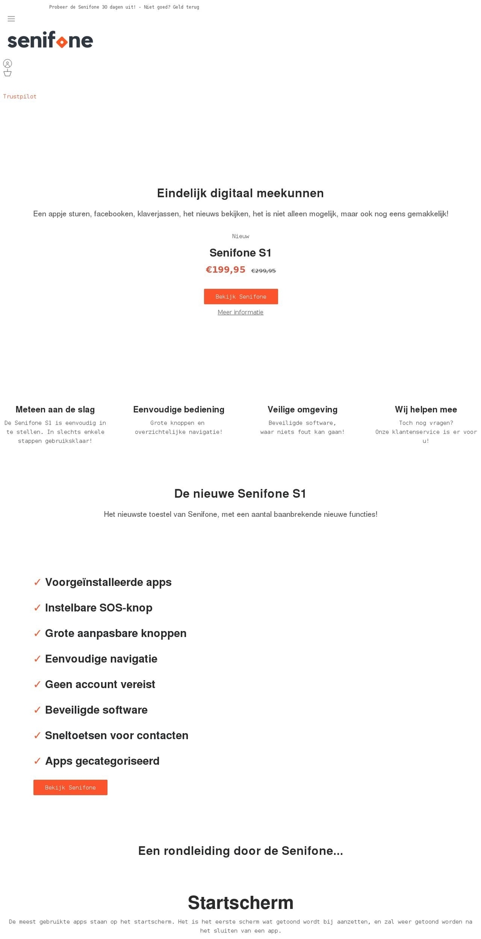 seniorensmartphone.nl shopify website screenshot