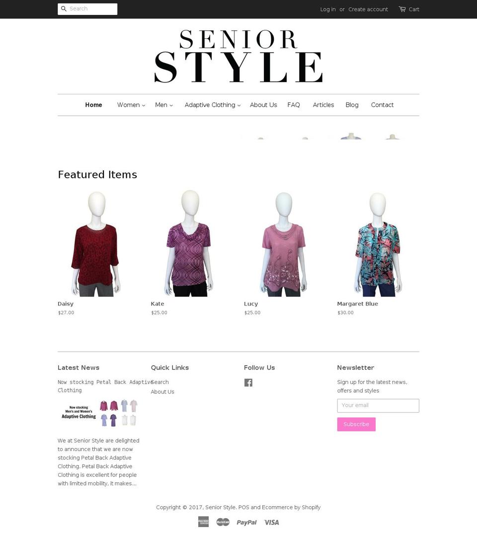 seniorstyle.com.au shopify website screenshot