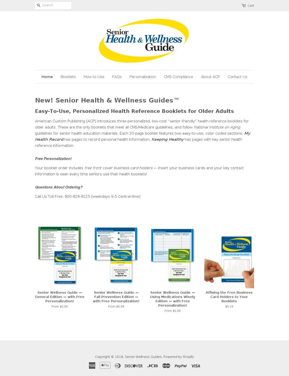 seniorwellnessguides.com — Shopify storefront screenshot