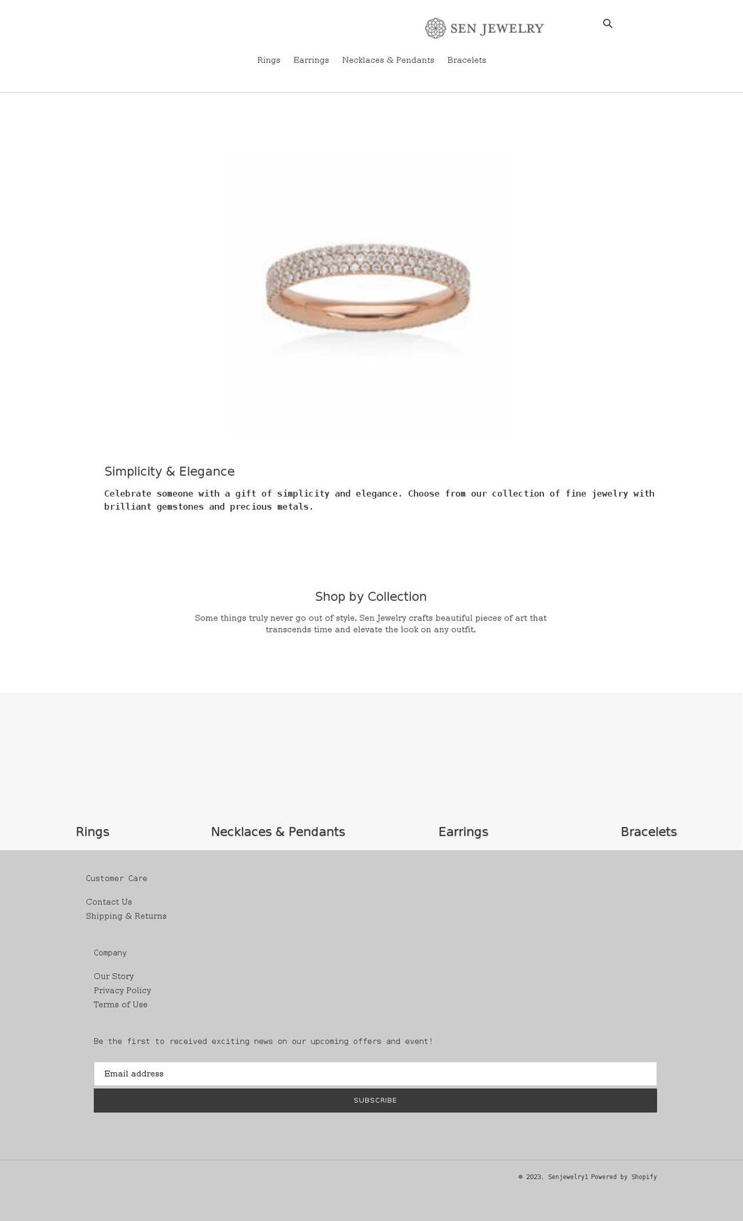 senjewelry1.myshopify.com shopify website screenshot