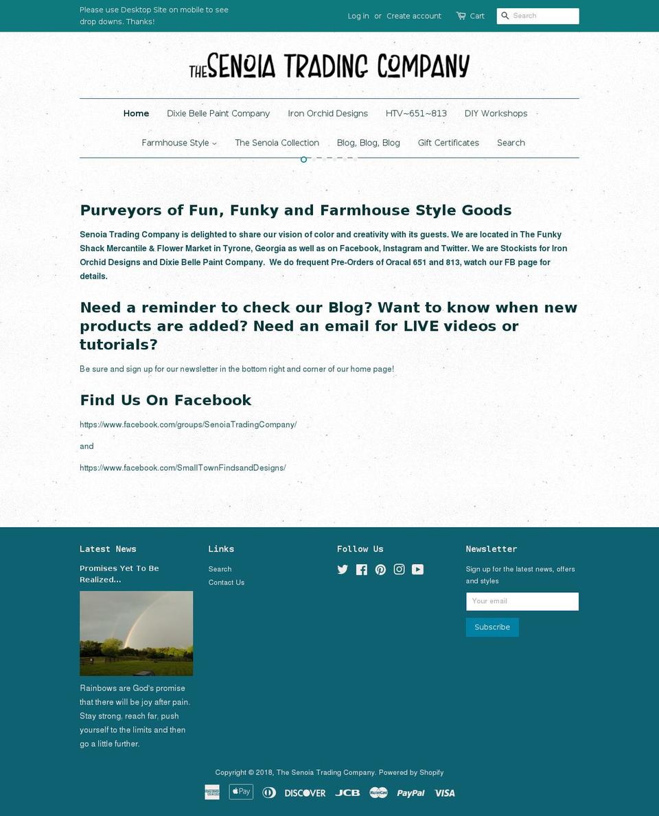 senoiatradingcompany.com shopify website screenshot