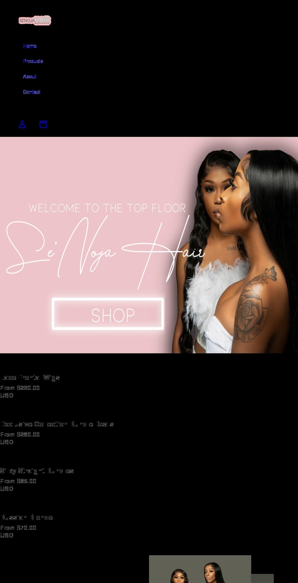 senojahair.com — Shopify storefront screenshot