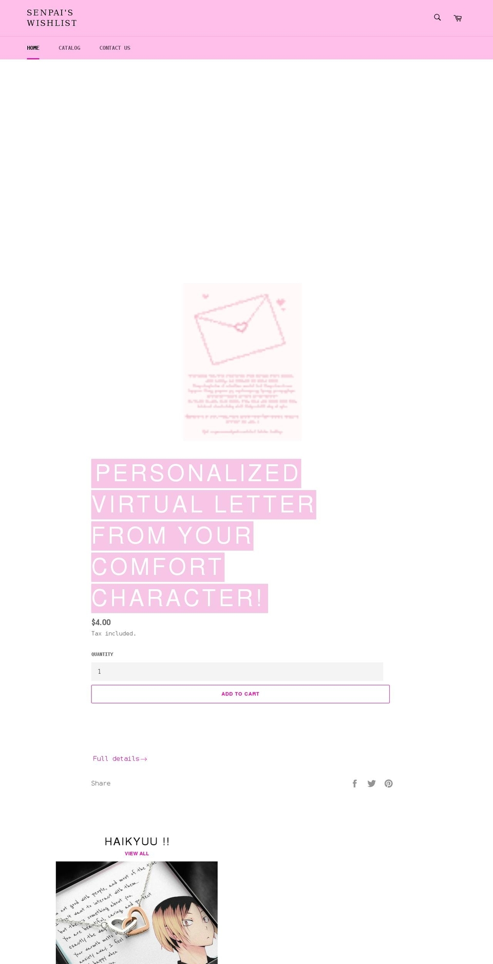 senpaiswishlist.com shopify website screenshot