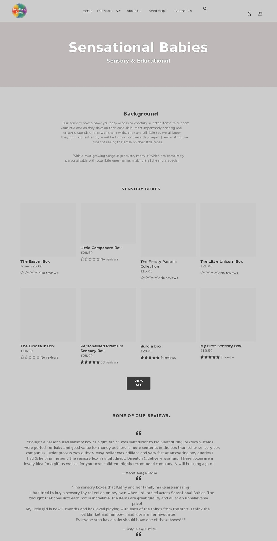 sensationalbabies.co.uk shopify website screenshot