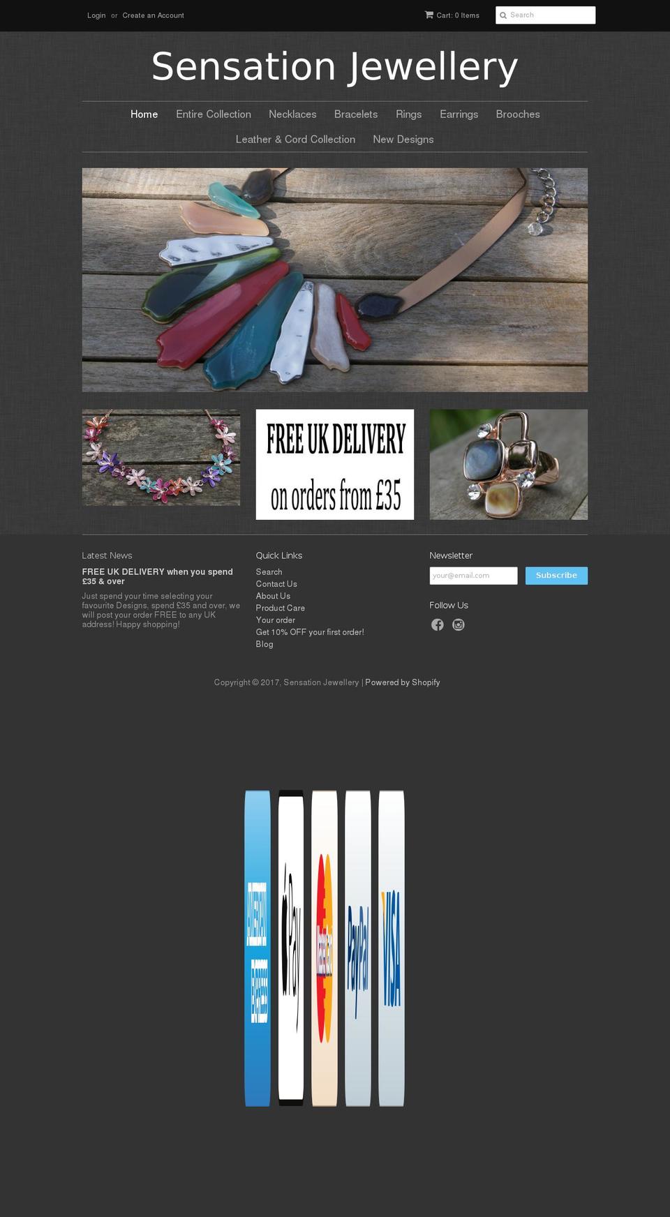 sensationjewellery.com shopify website screenshot