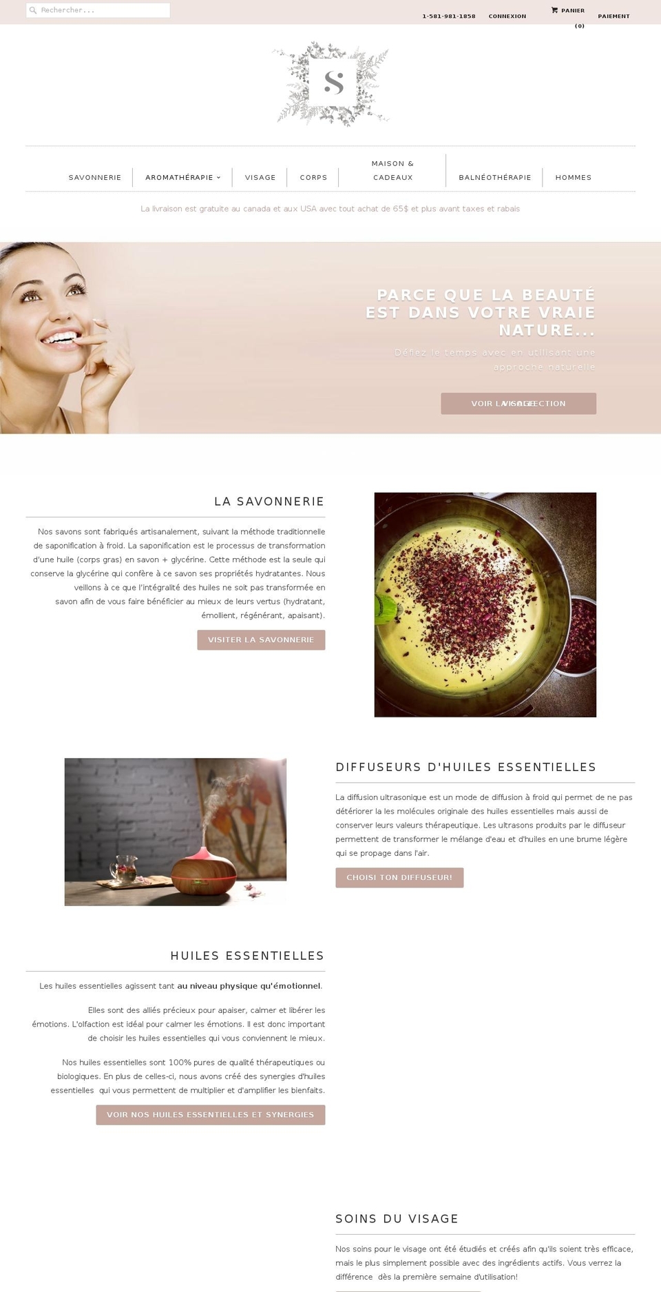 senseaura.ca shopify website screenshot