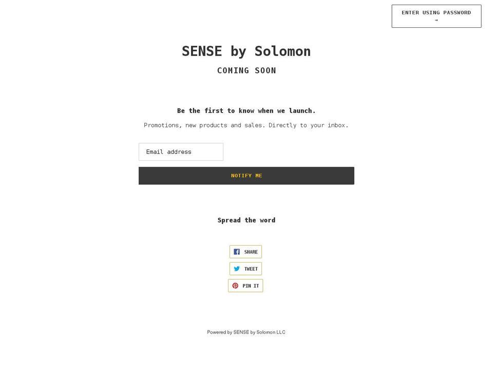 sensebysolomon.com shopify website screenshot