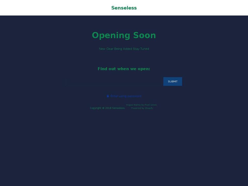 senselesspgh.com shopify website screenshot