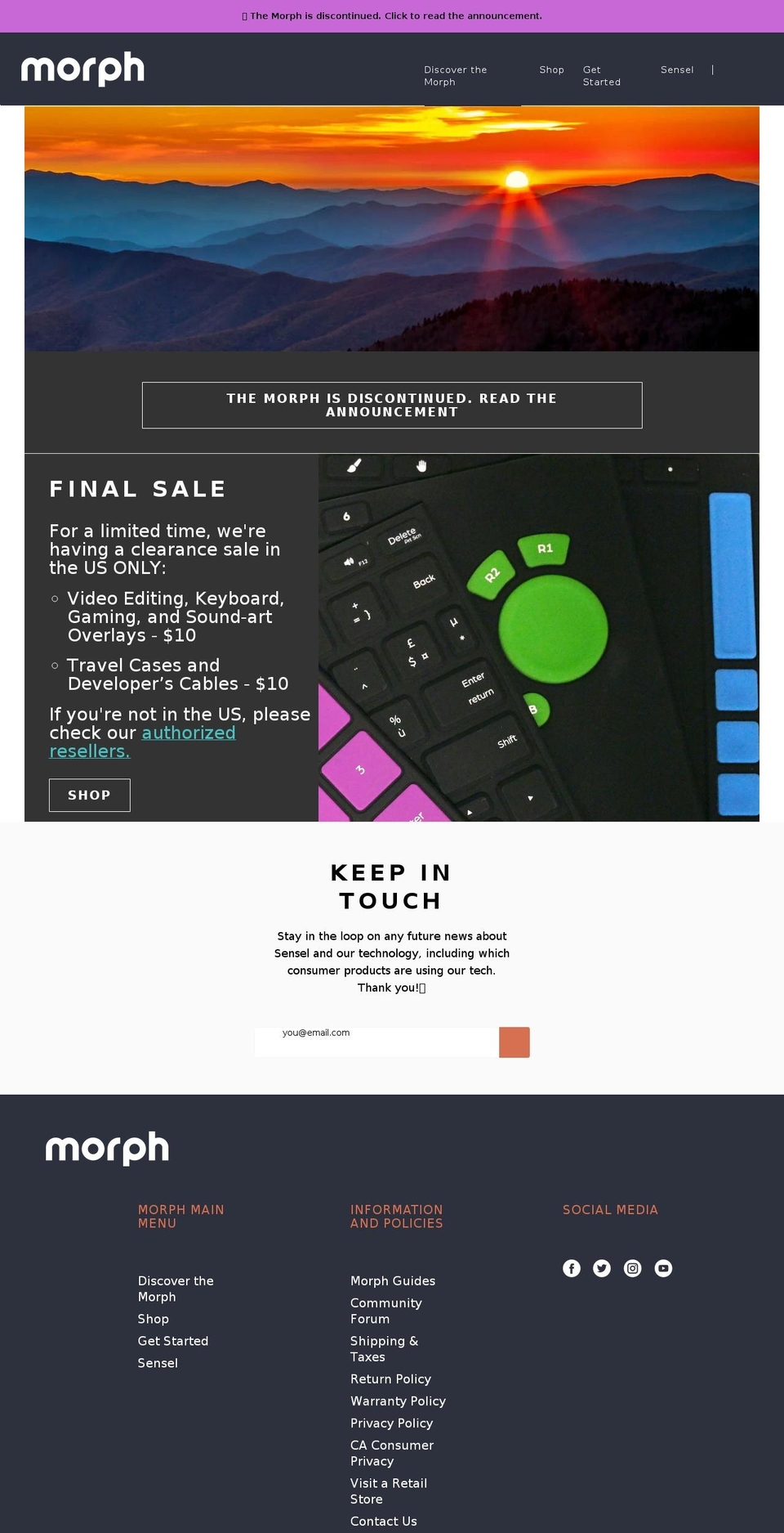 senselmorph.com shopify website screenshot