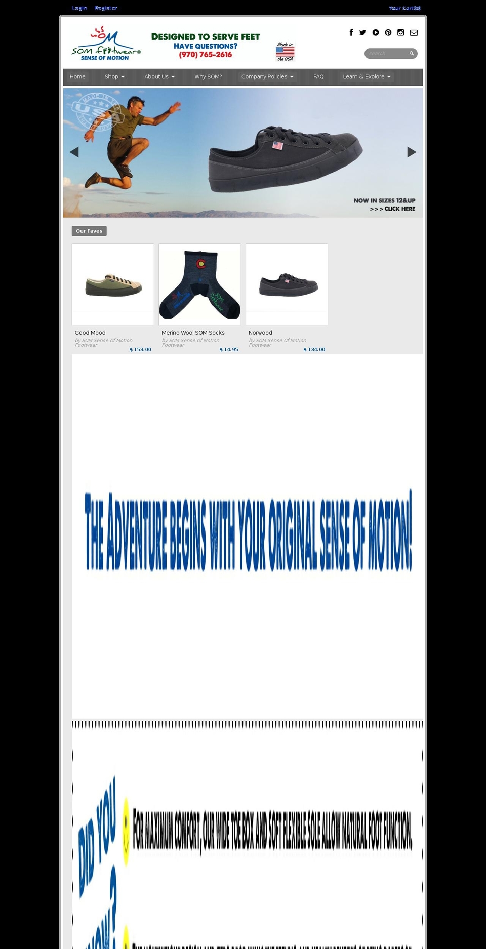 senseofmotionsneakers.com shopify website screenshot