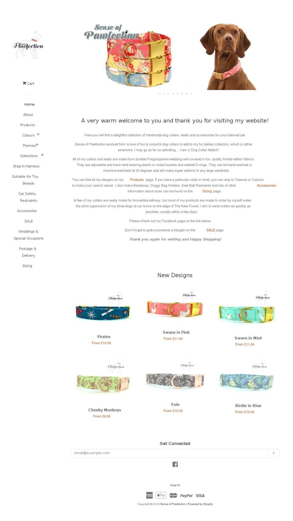 senseofpawfection.com shopify website screenshot