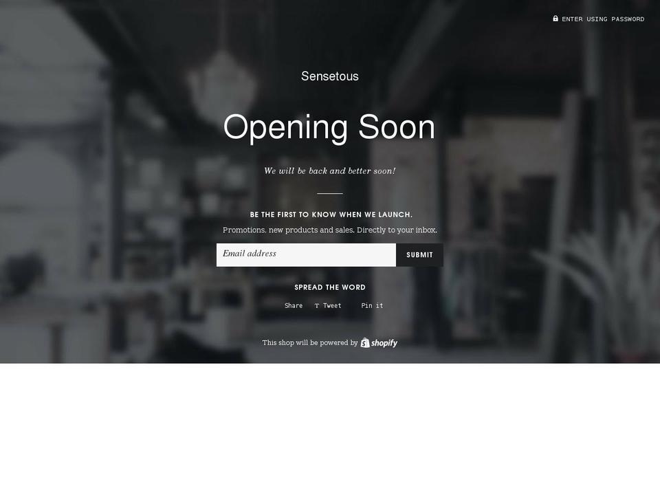 sensetous.myshopify.com shopify website screenshot