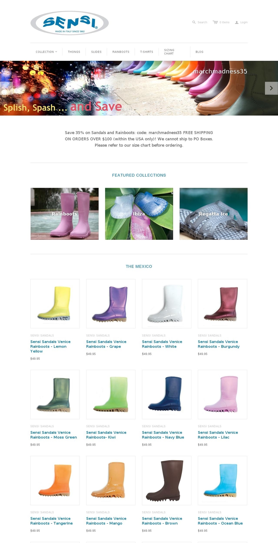 sensi-sandals.myshopify.com shopify website screenshot