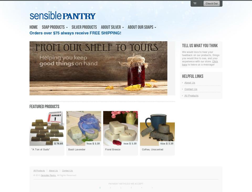 sensiblepantry.com shopify website screenshot