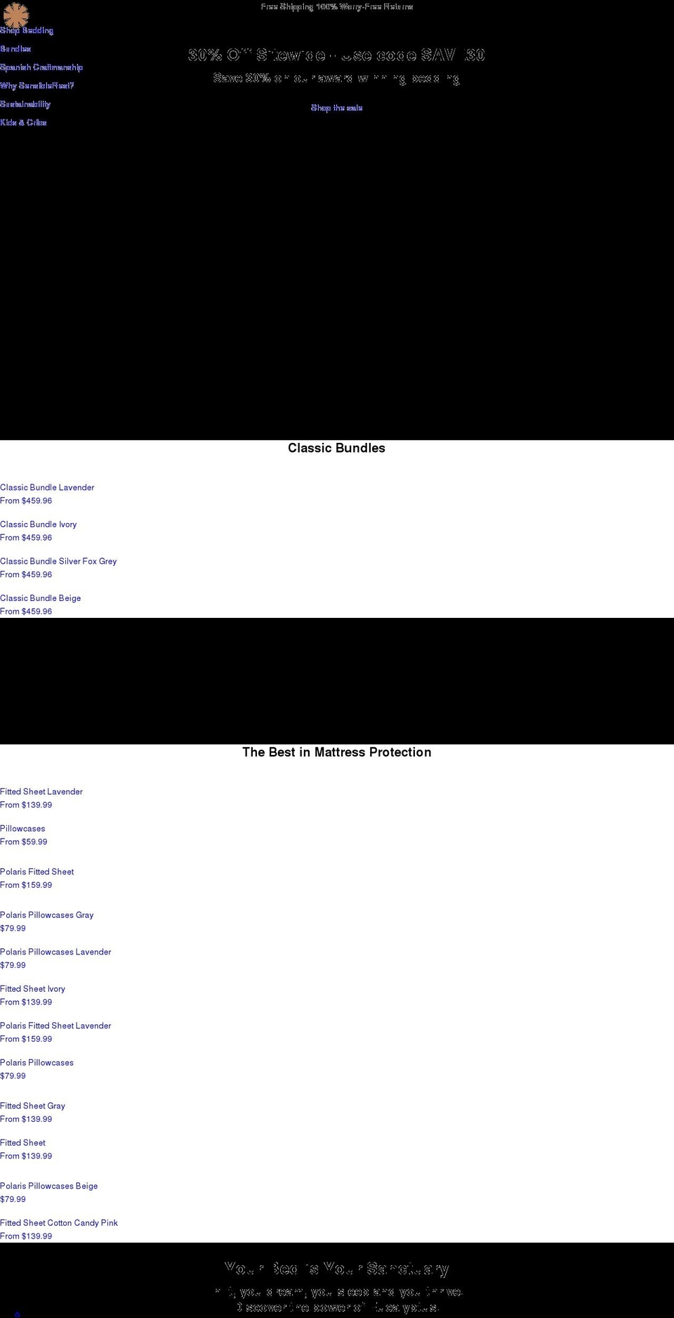sensiblerest.com shopify website screenshot