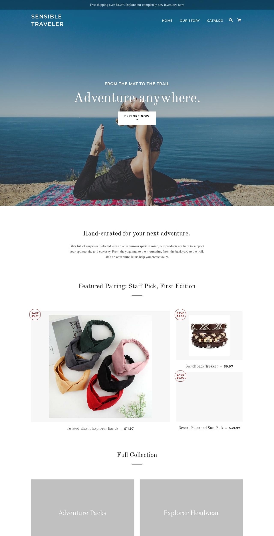 sensibletraveler.com — Shopify storefront screenshot