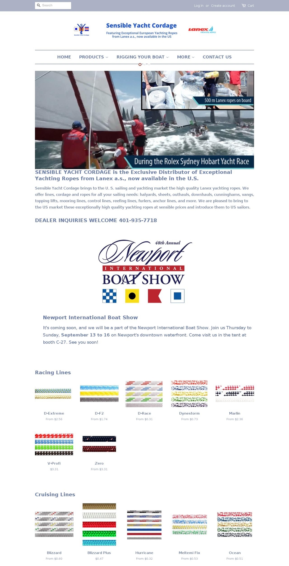 sensibleyachtcordagellc.com shopify website screenshot