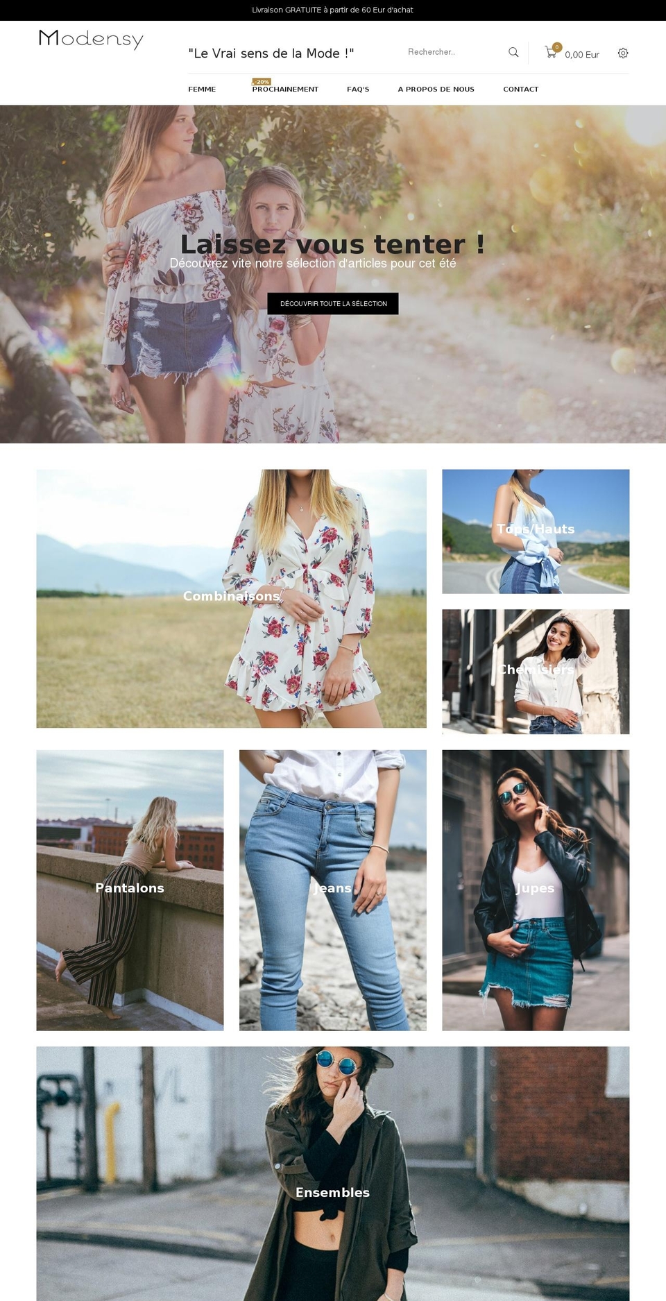 sensimoda.com — Shopify storefront screenshot