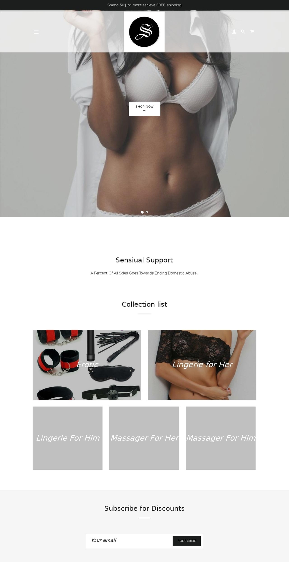sensiual.com — Shopify storefront screenshot