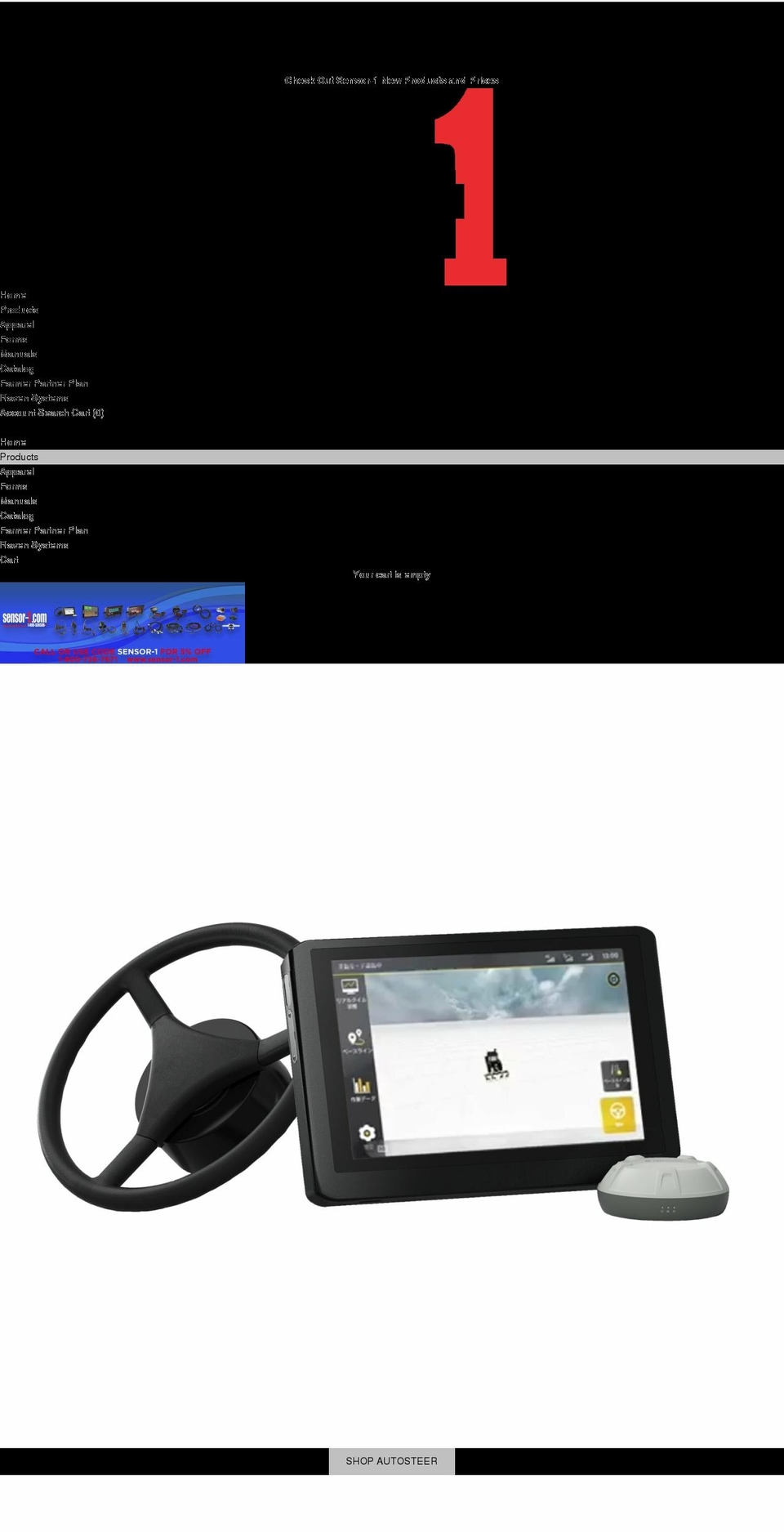 sensor-1.com shopify website screenshot