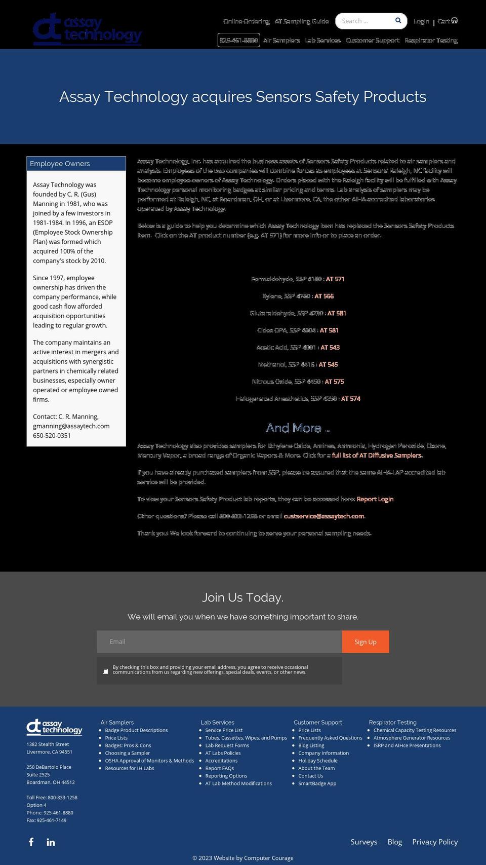 sensorssafety.com shopify website screenshot