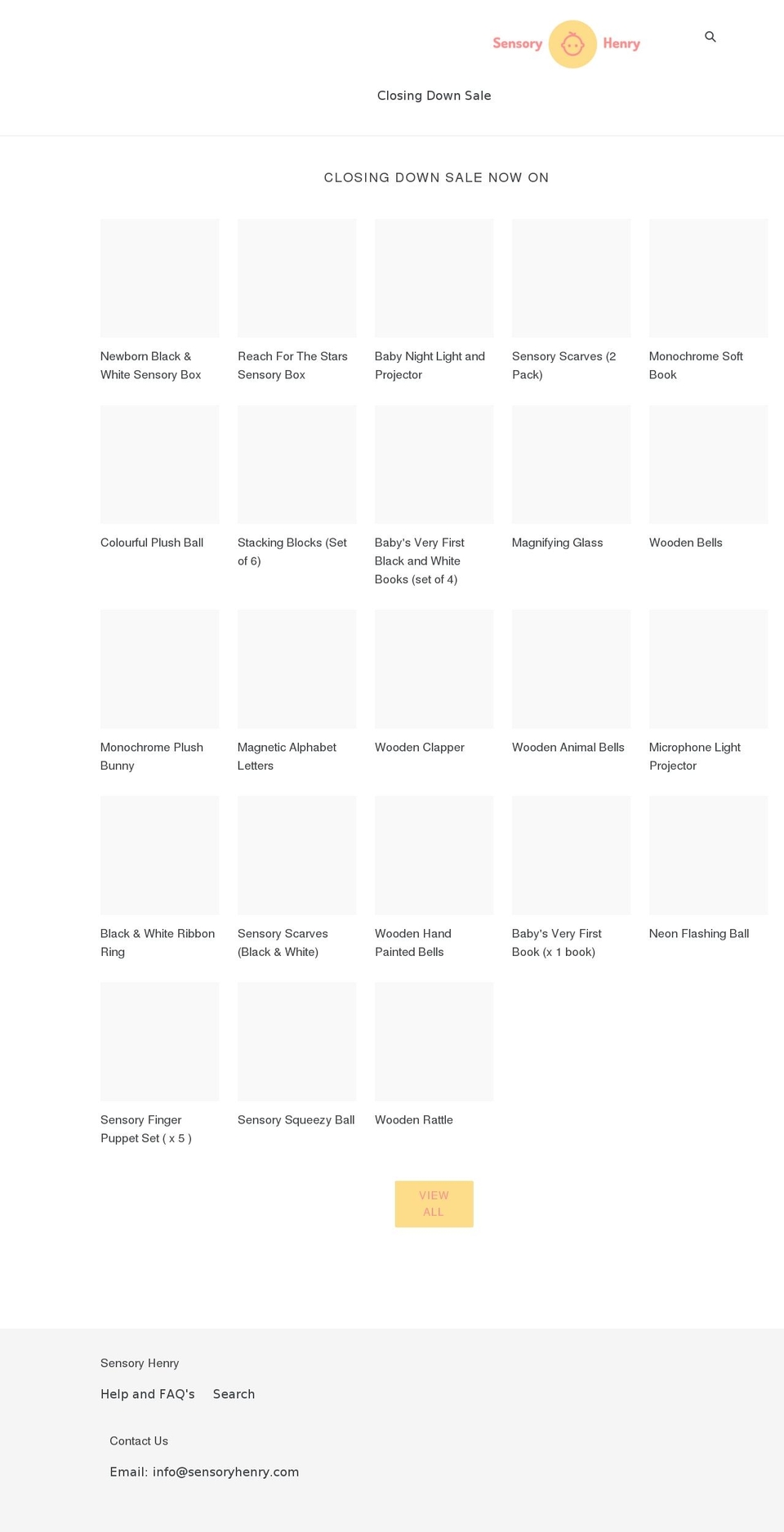 sensoryhenry.com shopify website screenshot