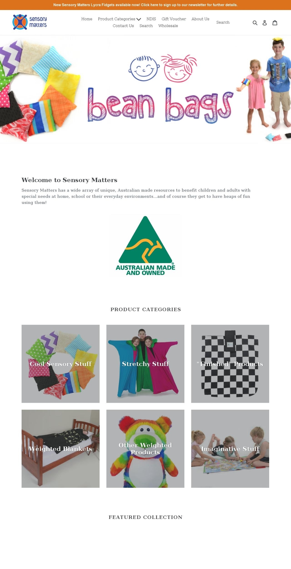 sensorymatters.com.au shopify website screenshot