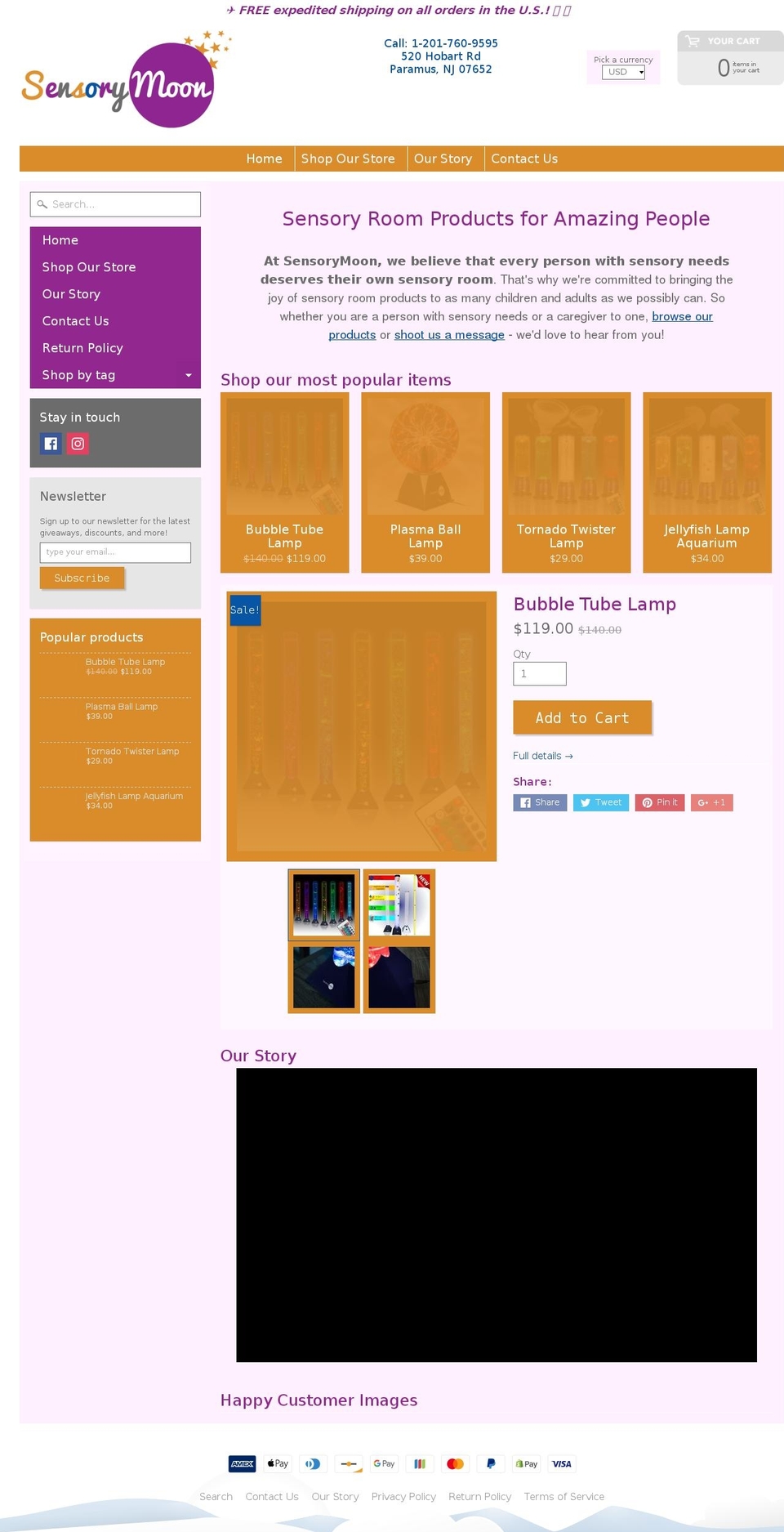 sensorymoon.com — Shopify storefront screenshot