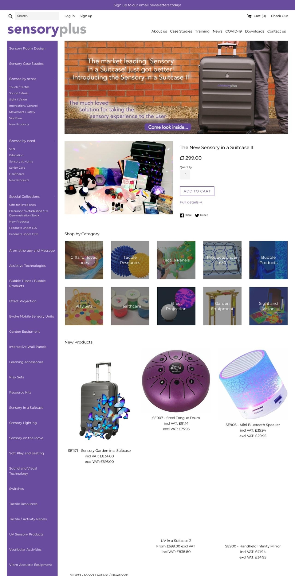 sensoryplus.co.uk shopify website screenshot