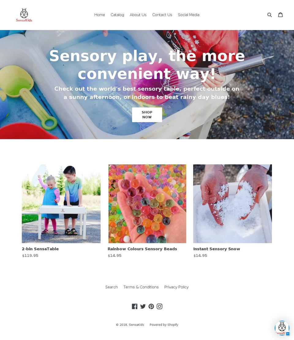 sensorytables.net shopify website screenshot