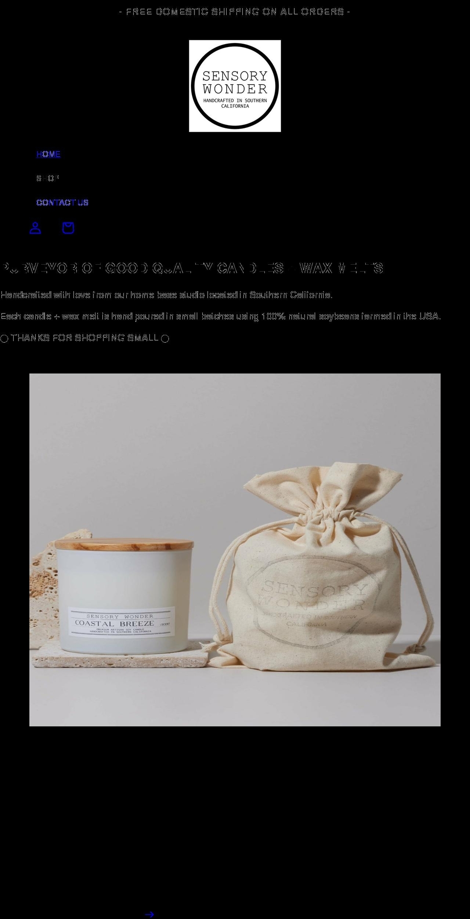 sensorywonder.com shopify website screenshot