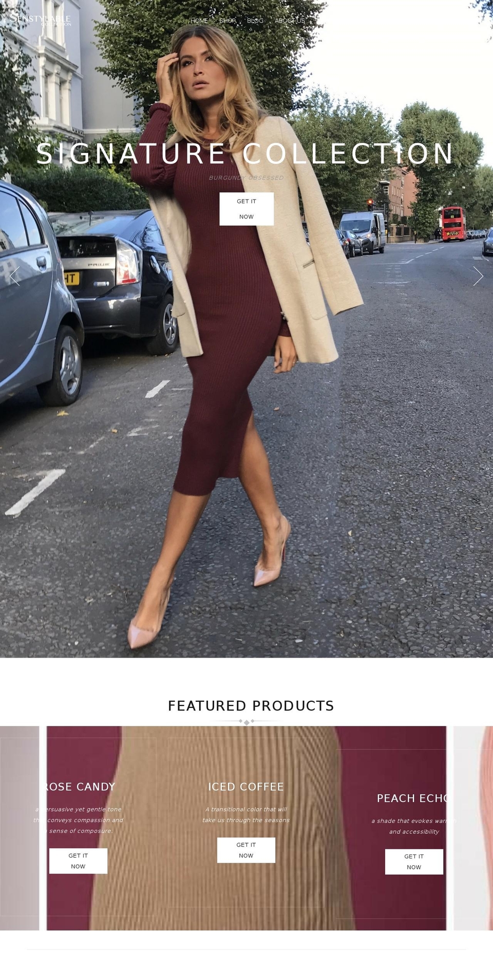senstylablecollection.com shopify website screenshot