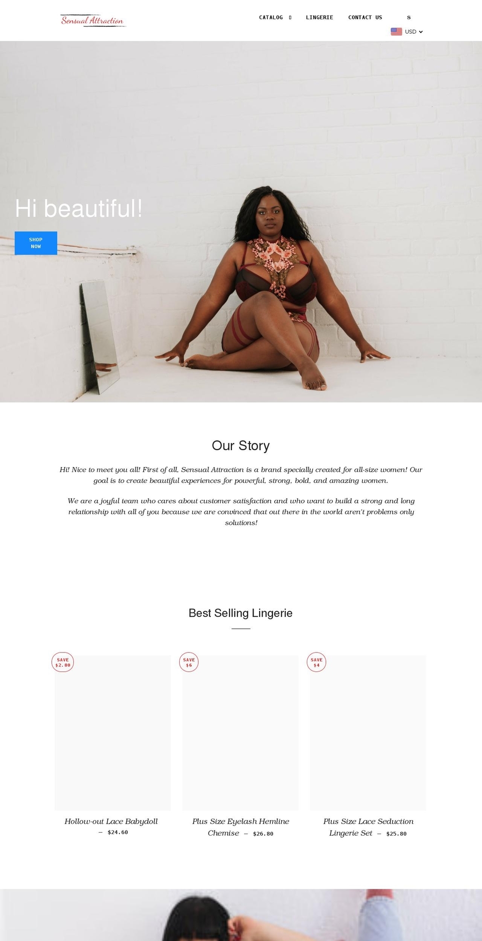 sensual-attraction.com shopify website screenshot