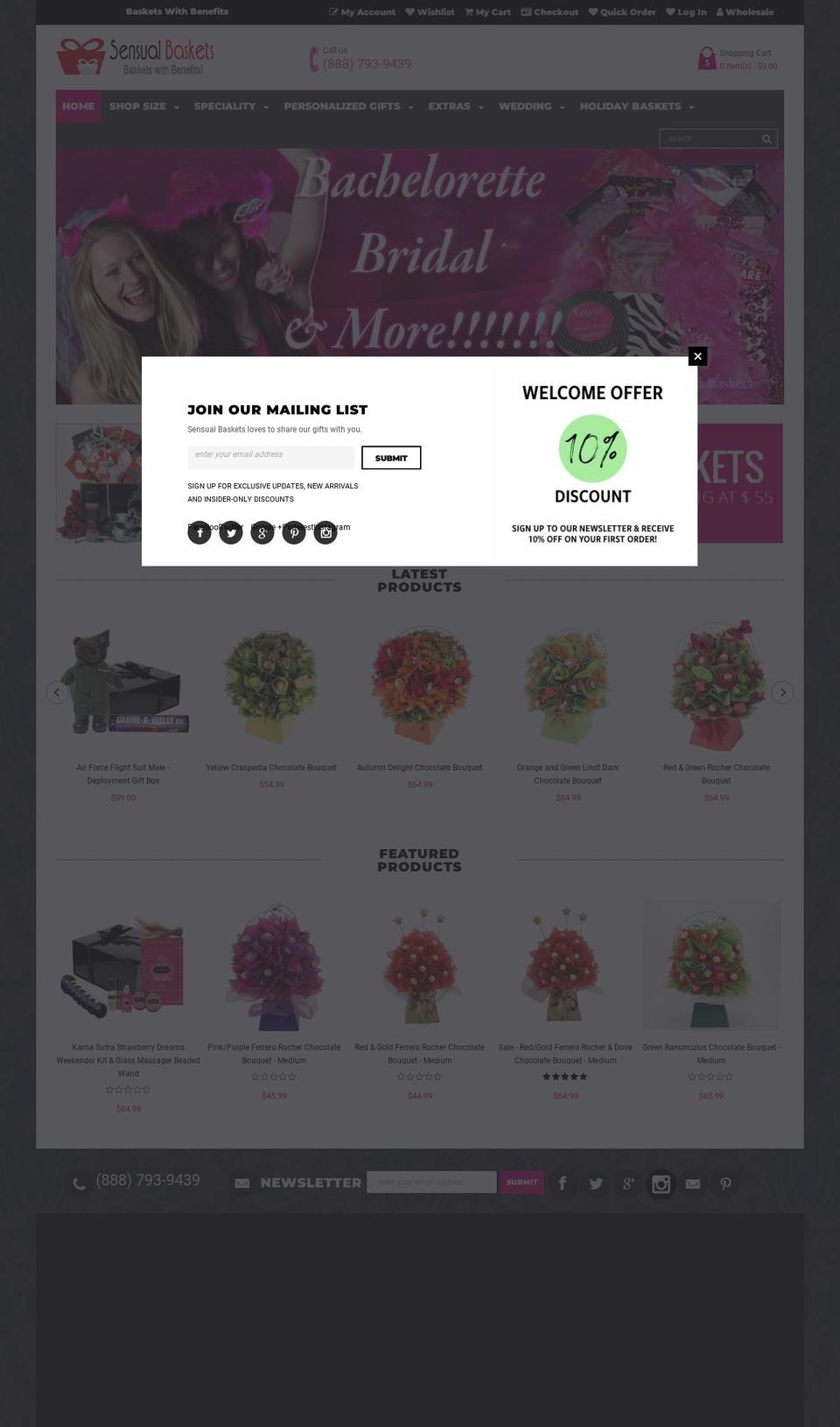 sensualbaskets.com shopify website screenshot