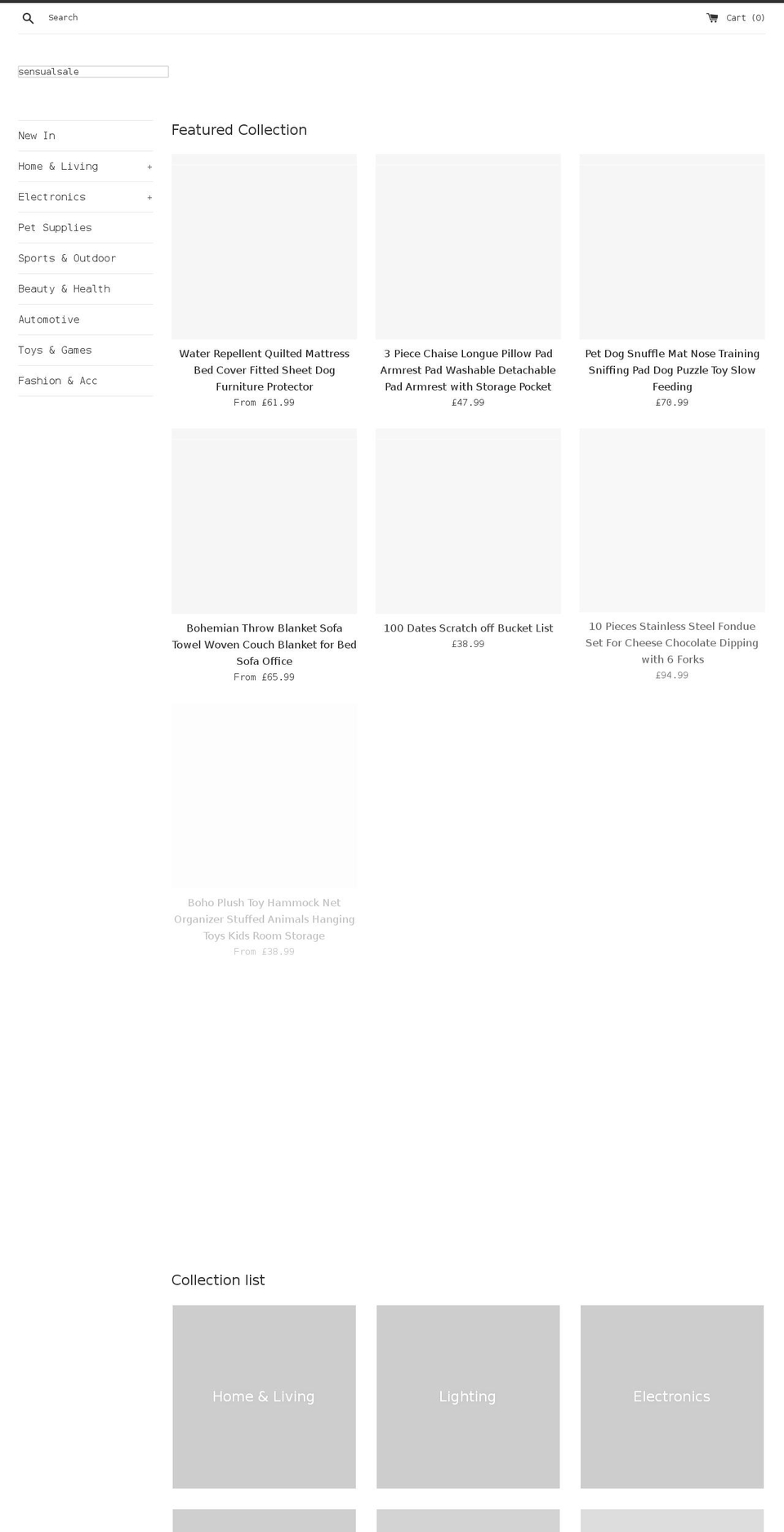 sensualsale.com shopify website screenshot