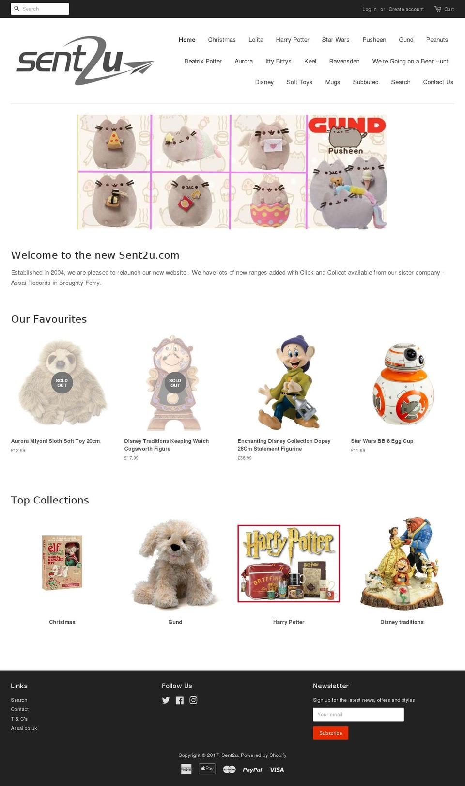 sent2u.com shopify website screenshot