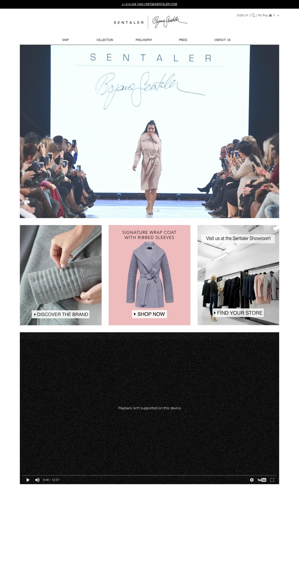 sentaler.com shopify website screenshot