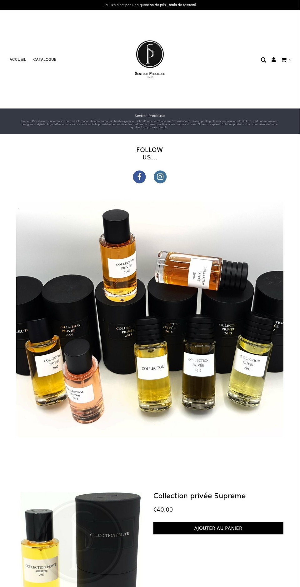 senteurprecieuse.com shopify website screenshot