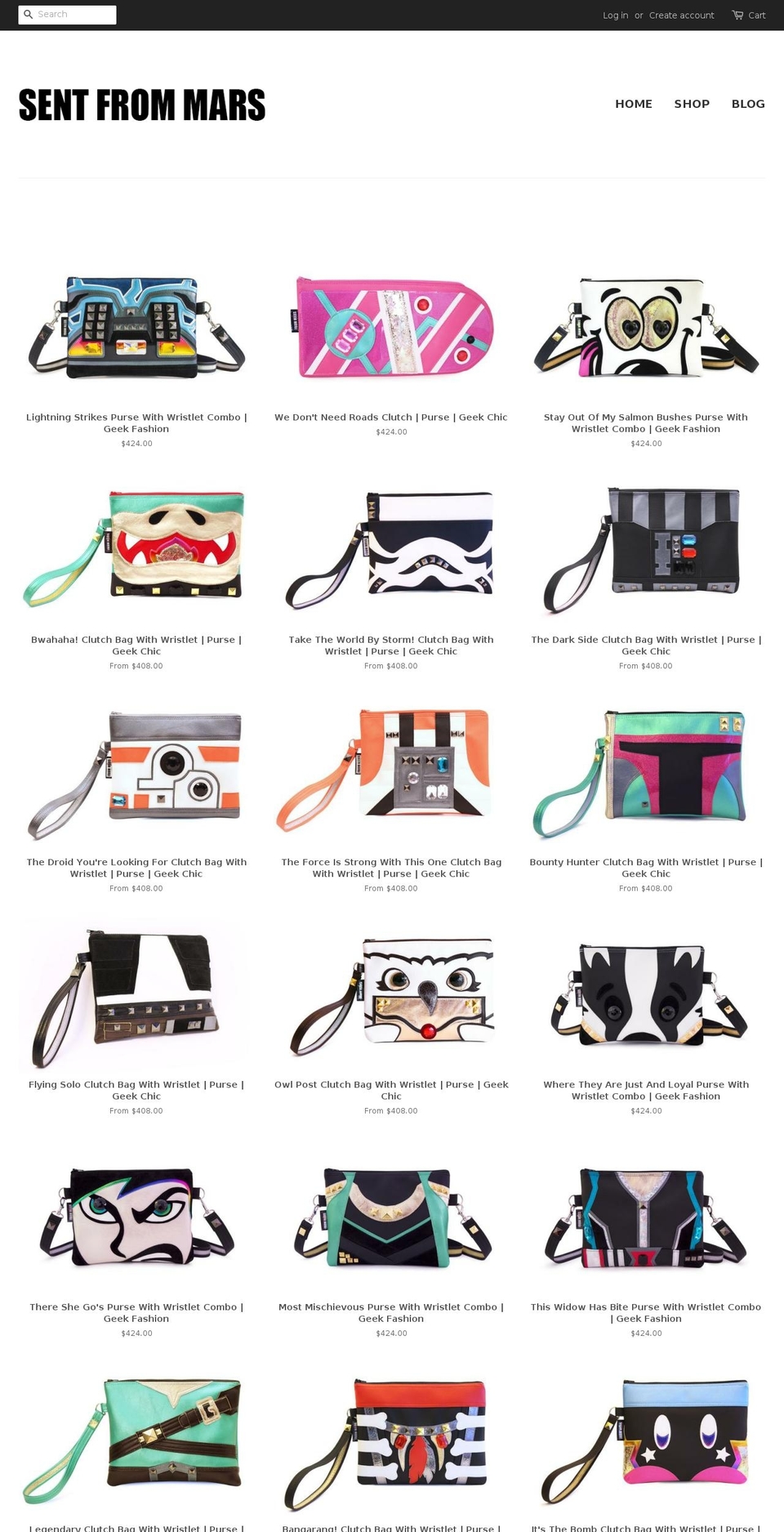 sentfrommars.com shopify website screenshot